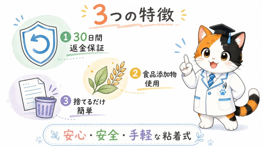ダニピタ君の3つの特徴