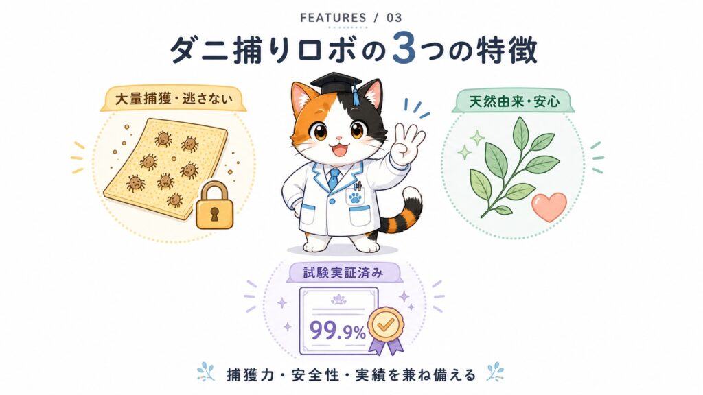 ダニ捕りロボの3つの特徴