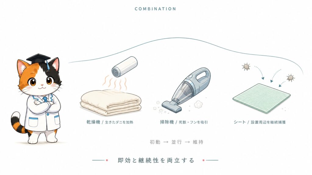 ダニ取りシートが向いている場面