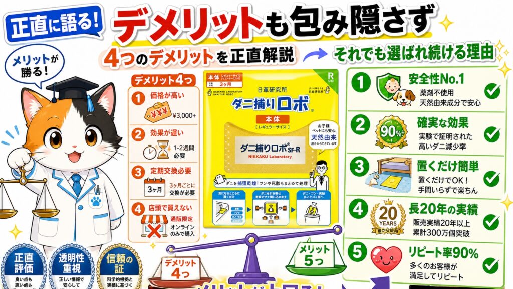 ダニ捕りロボのデメリット4つを正直解説｜それでも選ばれる理由
