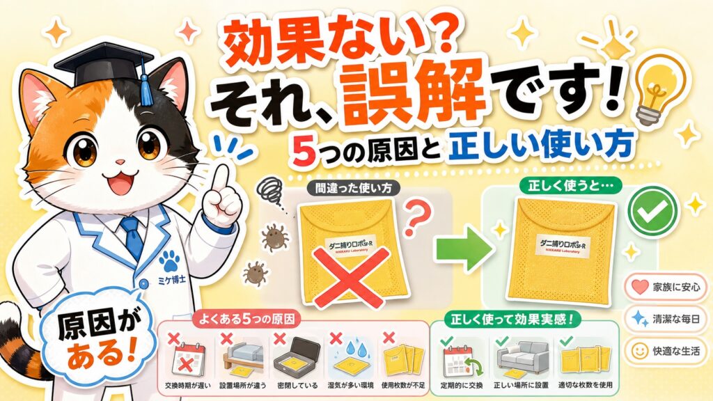 ダニ捕りロボは効果ない？と言われる5つの原因と対策【口コミ検証】