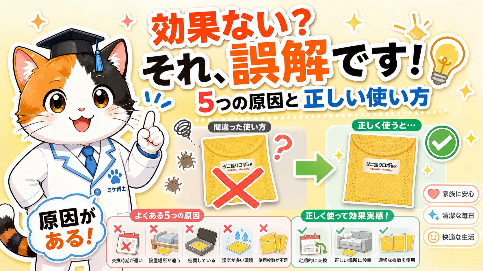 ダニ捕りロボは効果ない？と言われる5つの原因と対策【口コミ検証】