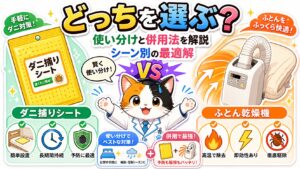 ダニ取りシートと布団乾燥機どっちがいい？使い分けと併用法