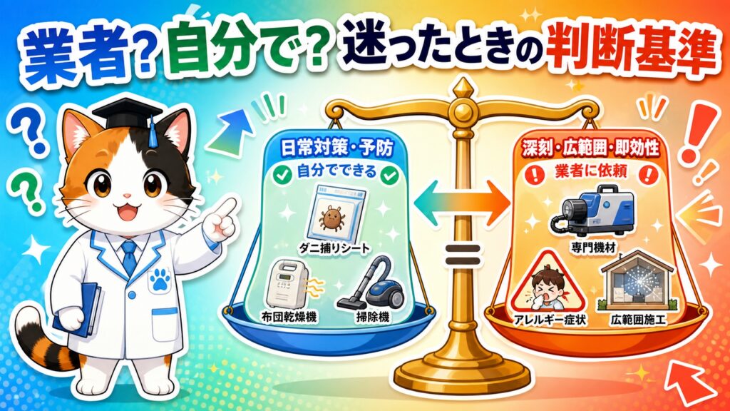 ダニ駆除は業者に頼むべき？自分でできる範囲との見分け方