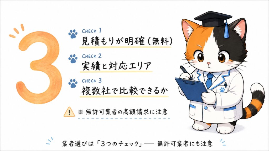 失敗しない業者の選び方（無許可業者に注意）