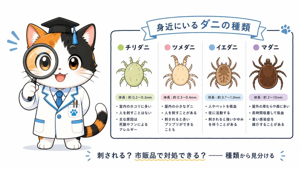 まず線引き：自分で駆除できるダニ／できないダニ